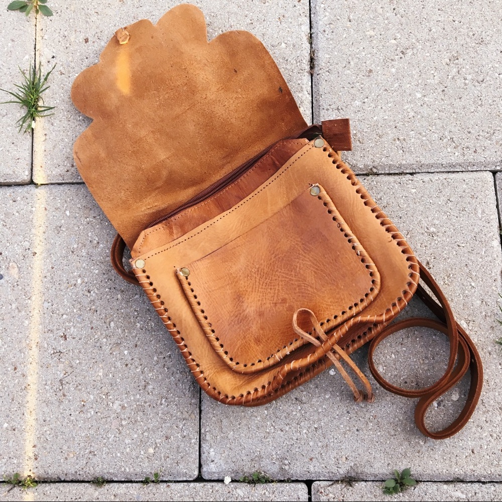 Boho Genuine Leather Bohemian Crossbody Purse - Picture 5 of 5